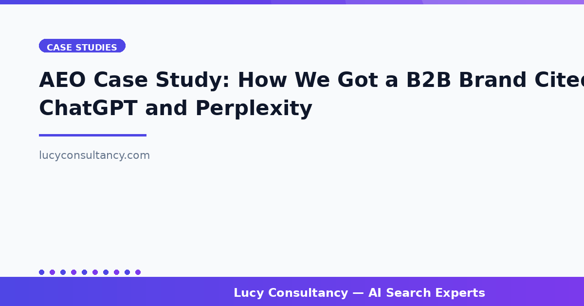 AEO Case Study: How We Got a B2B Brand Cited by ChatGPT and Perplexity
